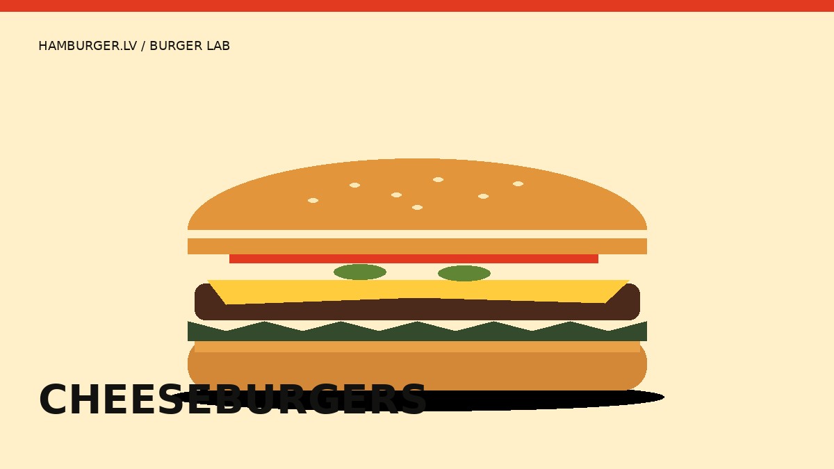 Klasisks cheeseburgers — Hamburger.lv ilustrācija